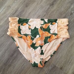 NWT Fe Noel Floral High Rise Medium Coverage Bikini Bottom Size 2X